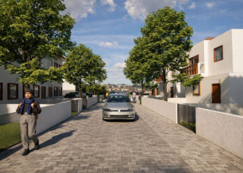 Arruamento residencial arborizado