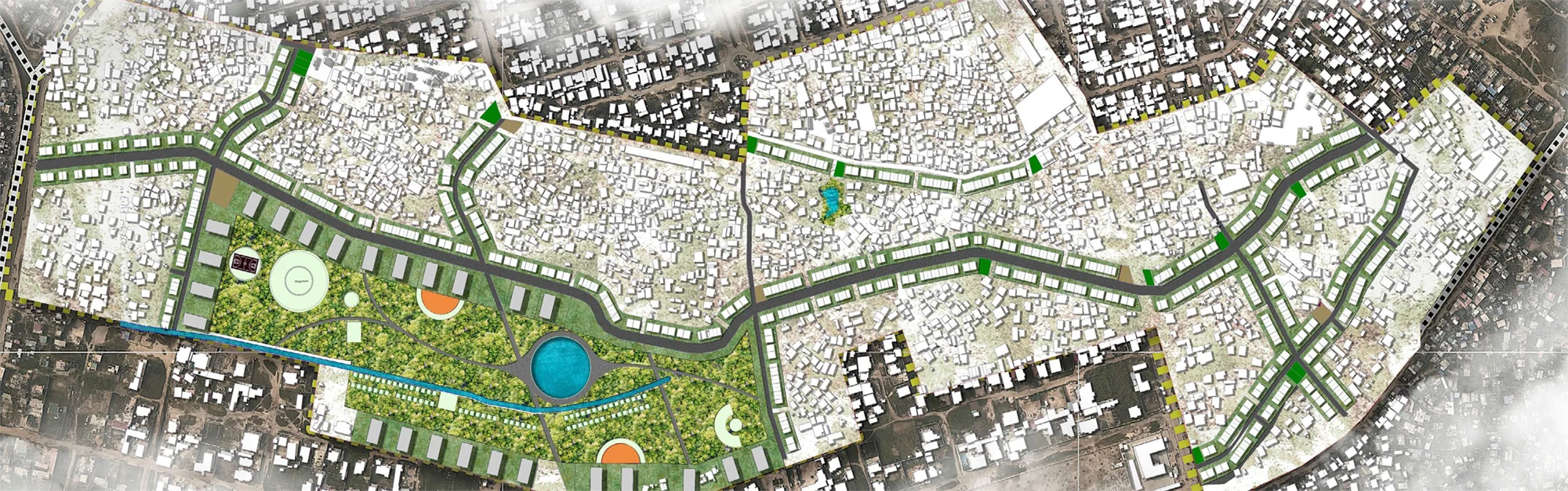 Plano de estrutura urbana — eixo verde